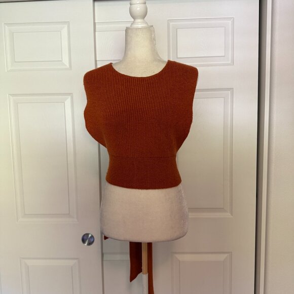 Free People Beach Orchid Convertible Sweater Tank Top in Rust Orange - Picture 6 of 9